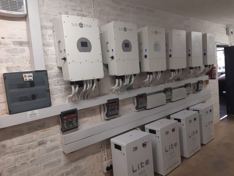 120kWhr Battery 72kW Hybrid Inverter 16kW Solar PV Commercial Building Install